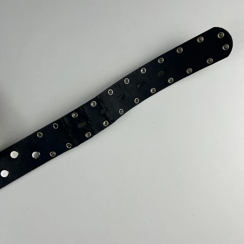 Harley-Davidson Belt Mens XL 40 Black Studded Chain Winged Skull Biker Moto USA